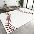 thumbnail image 1 of Sports Baseball Area Rug For Living Room, White Red Baseball Texture Rugs For Bedroom, Soft And Outdoor Patio Rug For Kitchen Rugs Bathroom Rug Entryway Rug 5 x 8ft, 1 of 6