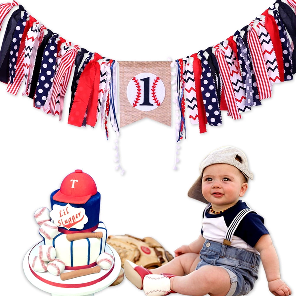 Clispeed pennant bunting banner Dining Chair Pull Flag Cloth Decorative Boy Birthday Party 1Pcs