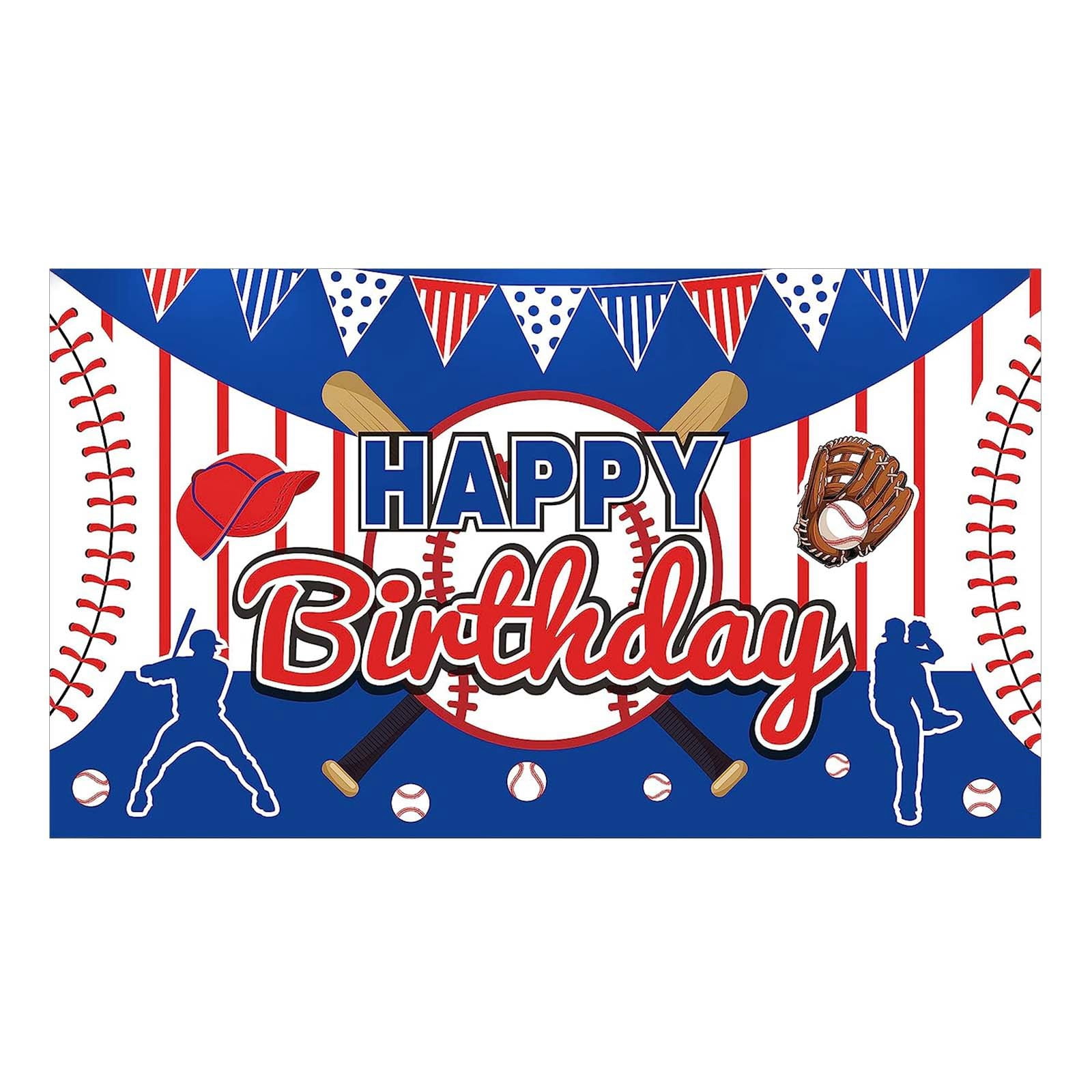 Sports Baseball Birthday Fabric Banner Boys Birthday Party Decoration