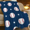 thumbnail image 1 of Sports Baseball Blanket for Boys Super Soft Warm Cozy Blue Baseball Softball Throw Blanket Plush Fleece Kids Blanket Gifts for Bed Decor Baseball Fans 60"X80", 1 of 6