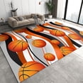 thumbnail image 1 of Sports Basketball Area Rugs, Orange White Black Abstract Water Ripple Art Kids Rugs, Machine Washable Breathable Durable Carpet For Room Sofa Living Room Mat Bedroom Home Decor 4x6ft, 1 of 6