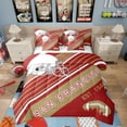 thumbnail image 1 of Sports Bedding Comforter Sets Twin Size, American Football City Bedding Bed In A Bag(Comforter+Fitted+Flat Sheet+2 Pillowcases+2 Throw Pillow Covers) 7 Pieces Bed Set, San Francisco, 1 of 5