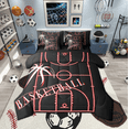 thumbnail image 1 of Sports Bedding King Size 7-Piece Basketball Comforter Set, Neon Glowing Red Bedding Comforter Sets Sport Theme Bed in a Bag, Black Red Bedding Accessories Microfiber (Black Reversible), 1 of 4