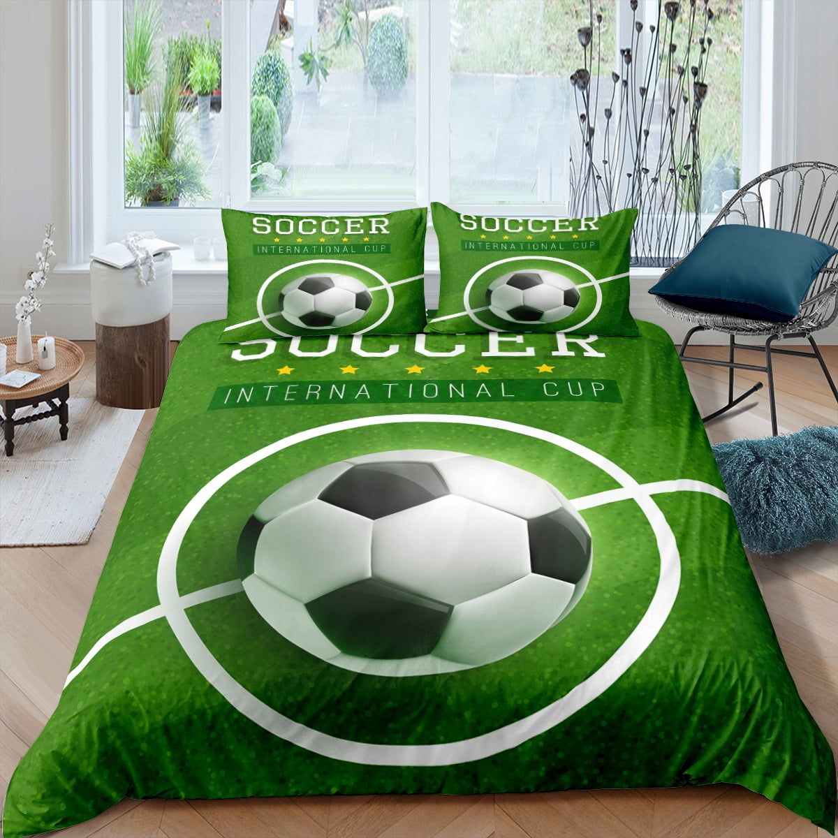 Sports Bedding Set for Teens Basketball Baseball Football Soccer