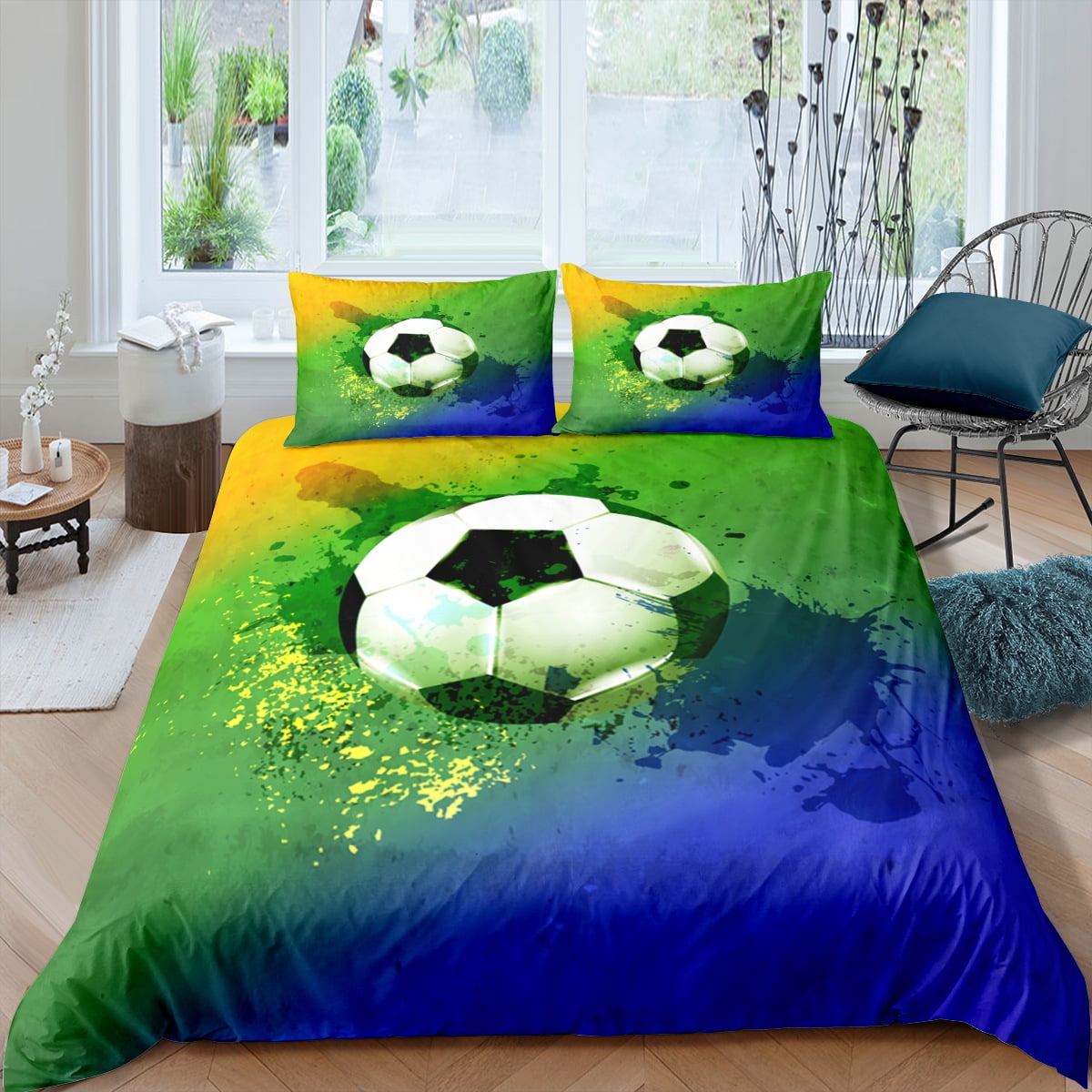 Sports Bedding Set for Teens Basketball Baseball Football Soccer