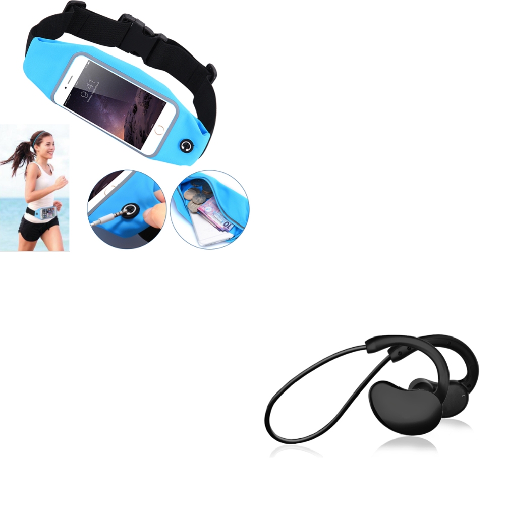 Sports Belt Band Running Waist Bag w With Microphone Sports Earphones Wireless Headphones A6L for LG Optimus L70 F7 F60 F6 Exceed 2, Access LTE, Ultimate 2, Tribute 2, Lucid 3, Escape 2 - image 1 of 18