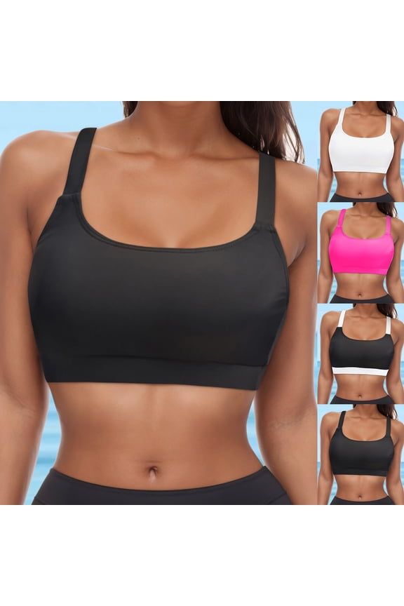 Sports Bikini Tops for Women Swim Bra Wirefree Workout Swimsuit Top Comfortable Support for Swimming, Beach, Activewear White, Size XL
