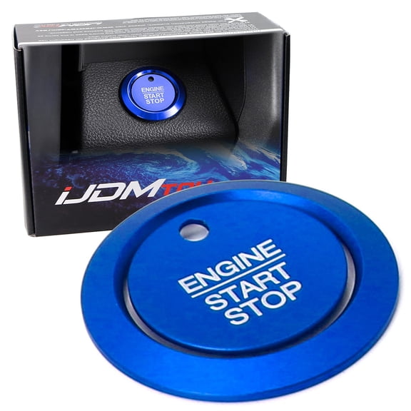 Sports Blue Aluminum Keyless Engine Push Start Button w/Surrounding Ring Trim For Ford F-150 Raptor Explorer Fusion Expedition Edge Taurus, etc