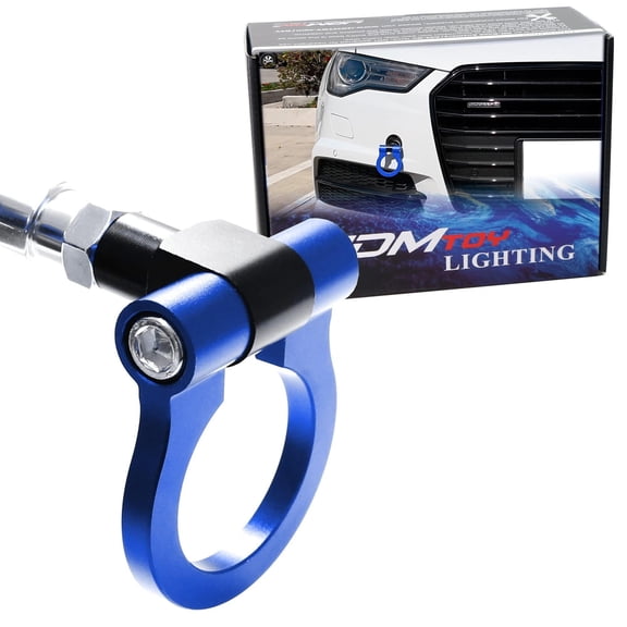 Sports Blue Track Racing Style Tow Hook Ring For 2008-up Audi A4 A5 A6 A7 S4 S5 S6 S7, Made of Light Weight CNC Aluminum