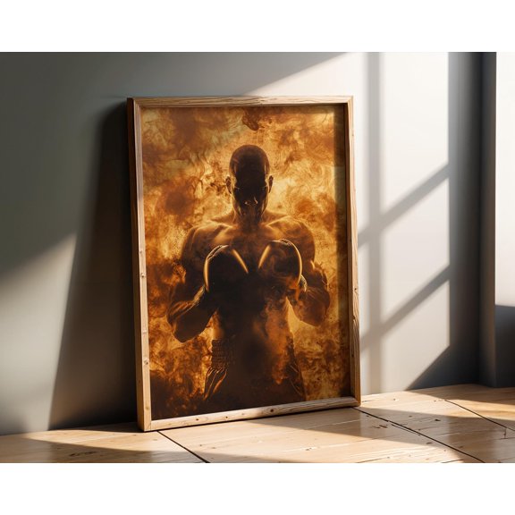 Sports , Boxer Trainer Art , Warrior Wall Decor Print , Poster Print Only
