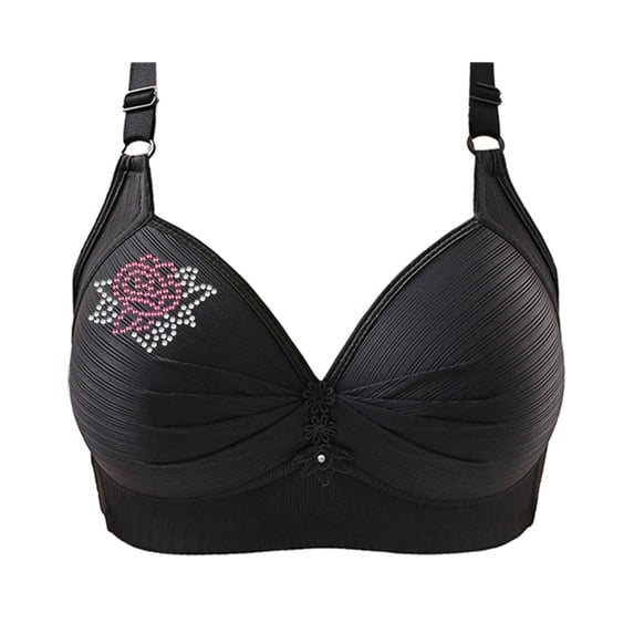 Sports Bra Bras For Women No Underwire Adjustable Bras Full Coverage Support Bralette Plus Size Everyday Bra,Black Women'S Nylon Underwear L