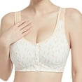 thumbnail image 1 of Sports Bra Bras For Women Front Closure Lightly Lined No Underwire T Shirt Bras For Everyday Full Coverage Comfort Supportive Bralette,Beige Women'S Nylon Underwear 44, 1 of 5