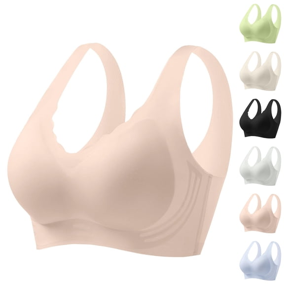 Sports Bra with Cooling Seamless Fabric for Active Comfort, Lightweight Supportive Bras for Women No Underwire, Versatile Sleep Style Womens Bras, Breathable Lingerie for Yoga Wear