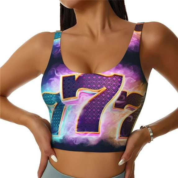 Sports Bra For Women, 777 Sports Bras For Women High Support, Workout Tank Tops Woman With Removable Cups