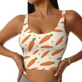 thumbnail image 1 of Sports Bra For Women, Cute Carrot Pea Sports Bras For Women High Support, Workout Tank Tops Woman With Removable Cups, 1 of 8