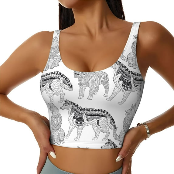 Sports Bra For Women, Cute German Shepherd Sports Bras For Women High Support, Workout Tank Tops Woman With Removable Cups