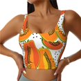 thumbnail image 1 of Sports Bra For Women, Funny Papaya Sports Bras For Women High Support, Workout Tank Tops Woman With Removable Cups, 1 of 8