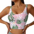 thumbnail image 1 of Sports Bra For Women, Green Leaves Lilies Flowers Sports Bras For Women High Support, Workout Tank Tops Woman With Removable Cups, 1 of 8