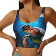 thumbnail image 1 of Sports Bra For Women, Ice Blue Ocean Sea Turtle Sports Bras For Women High Support, Workout Tank Tops Woman With Removable Cups, 1 of 8