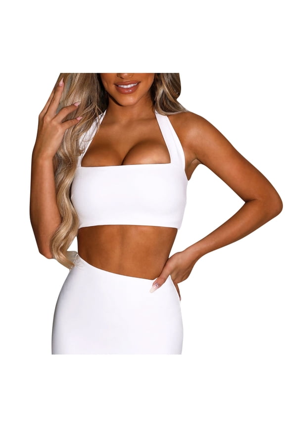 Sports Bra For Women Racerback Workout Bras With Support Lift Push Up Seamless Hide Back Fat Crop Y2K Shirts Sleeveless Sexy Top Tank Bralettes