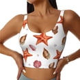 thumbnail image 1 of Sports Bra For Women, Red Starfish Pink Scallops Sports Bras For Women High Support, Workout Tank Tops Woman With Removable Cups, 1 of 8
