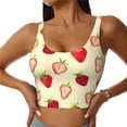 thumbnail image 1 of Sports Bra For Women, Red Strawberry A Sports Bras For Women High Support, Workout Tank Tops Woman With Removable Cups, 1 of 8