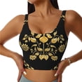 thumbnail image 1 of Sports Bra For Women, Sunflower In Gold And Black Sports Bras For Women High Support, Workout Tank Tops Woman With Removable Cups, 1 of 8