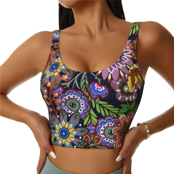 Sports Bra For Women, Vintage Floral (3) Sports Bras For Women High Support, Workout Tank Tops Woman With Removable Cups