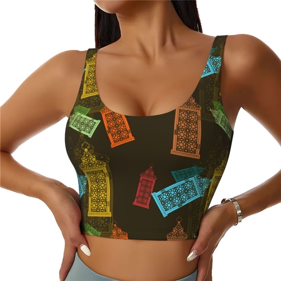 Sports Bra For Women, Vintage Light Bulb Pattern A Sports Bras For Women High Support, Workout Tank Tops Woman With Removable Cups