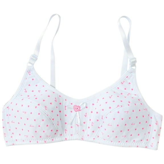 Sports Bra Girls Sports Training Bras Cotton Wireless Cute Printed Soft Padded Bralette for Teens Teens Bras for Girls Blue 34
