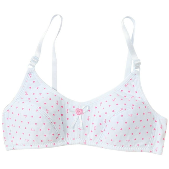Sports Bra Girls Sports Training Bras Cotton Wireless Cute Printed Soft Padded Bralette for Teens Teens Bras for Girls Blue 34