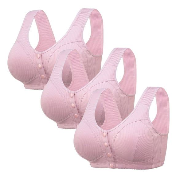 Sports Bra High Support Bras For Women Adjustable Strap Full Coverage Up Bras Comfortable No Underwire Wireless Bras,Pink Women'S Nylon Underwear 46