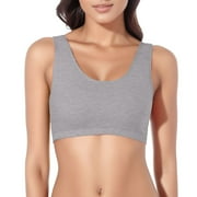 Womens Sports Bra Gym Bra Womens Tank Style Cotton Sports Bras Low Impact Sports Bras