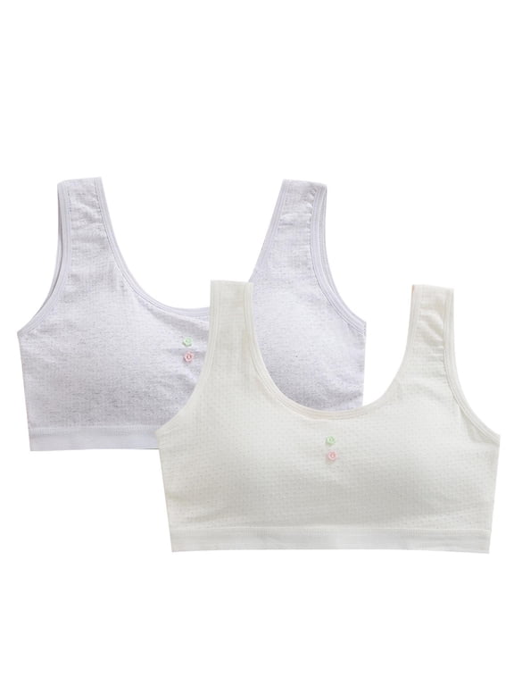 Sports Bra Non Removable Pads 2 Pack Girls Training Bra with Pads Seamless Sport Bra for Teen Girls Comfyable Cotton Training Bra Mint Green 14Y