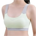 thumbnail image 1 of Sports Bra Non Removable Pads Young Girls Seamless Bra Solid Color Soft Breathable Children Thin Style Student Underwear Tops Green XL, 1 of 9