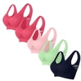 thumbnail image 1 of Sports Bra Plus Size 4X 5X 6X for Women 5 Pack Pullover Bralettes Ladies Multipack Stretchy Breathable Wirefree Workout Underwear Bra, 1 of 2