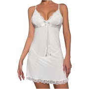 GUZYING Sports Bra Shapewear for Women Womens Lovely Girl Plain Erotic Lingerie Deep V Stitching Pajamas Suspender Skirt Bra and Panty Sets for Women Underwear for Women