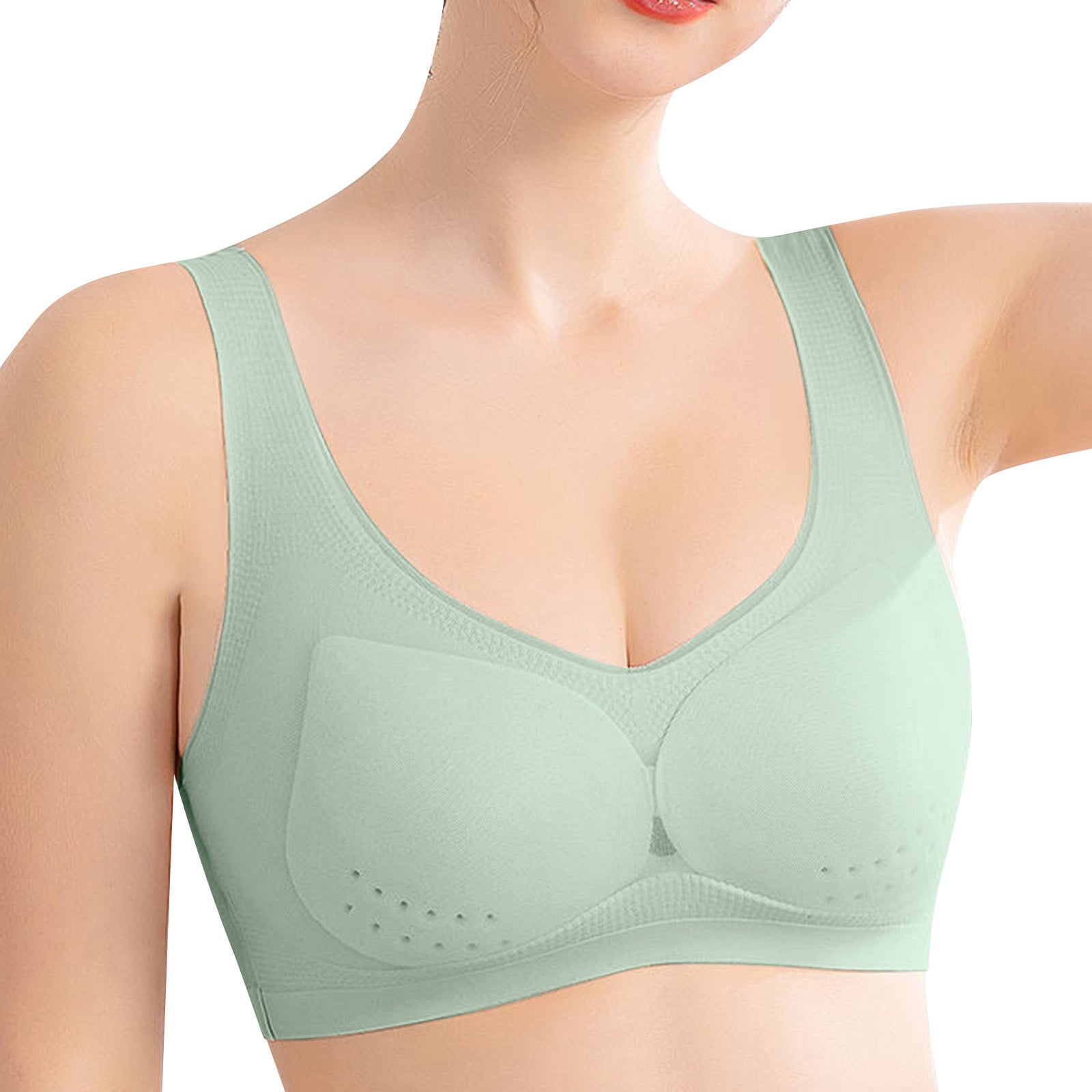 Women's Deep Cup Bra Full Back Coverage Wirefree Push up Bra Plus Size D  Cup 