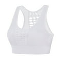 thumbnail image 1 of Sports Bra Tank Top Women Padded Bra Feature V-Neck Molded Bra Style W-605 White XL, 1 of 5