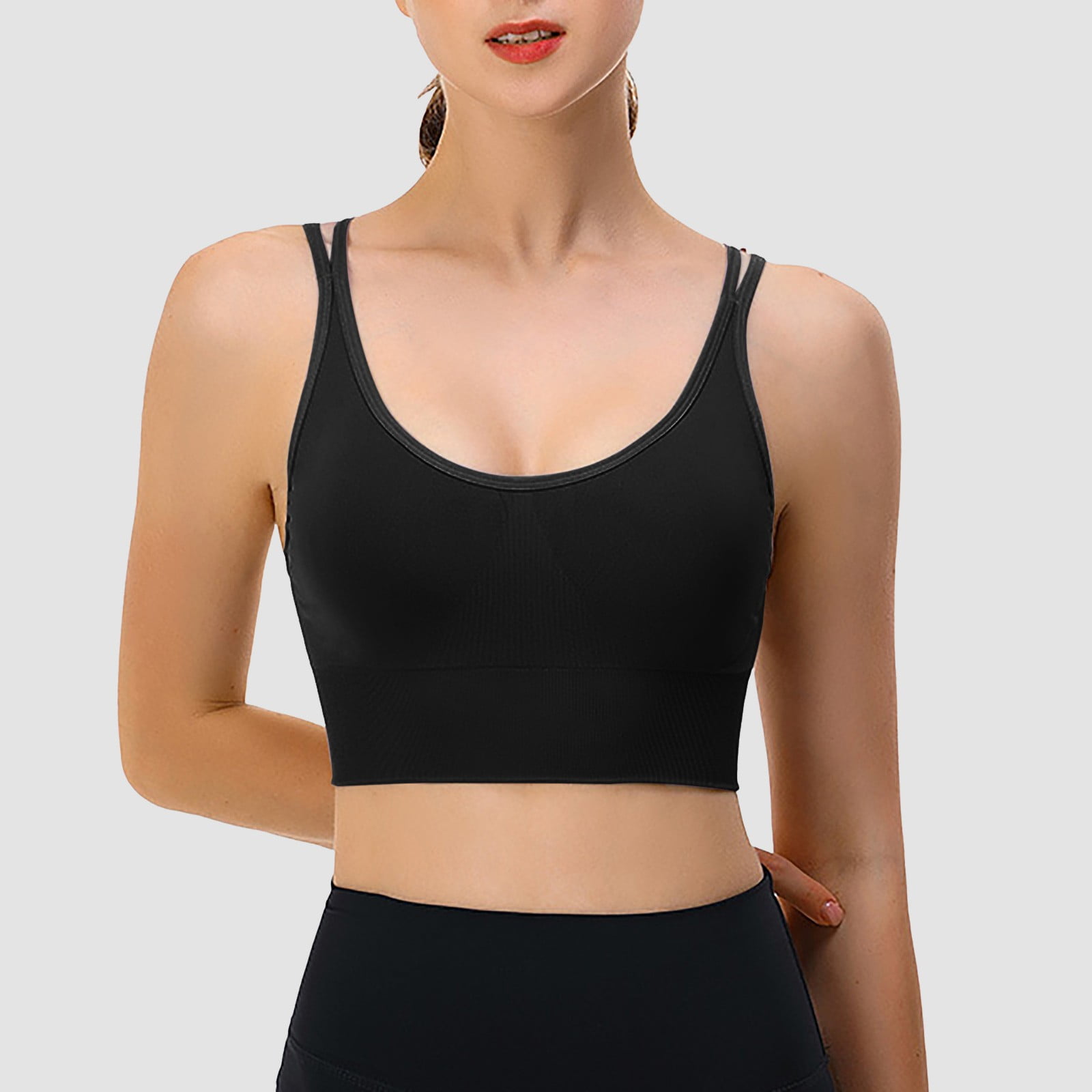 OQQ Women's 3 Piece Medium Support Tank Top Ribbed Seamless