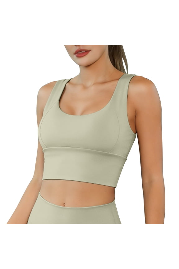 Sports Bra for Women BWASD U Back Wirefree Padding Crop Top Full Coverage Support Breathable Lift Seamless Stretch Yoga Gym Workout Everyday Bra Green S-XXL