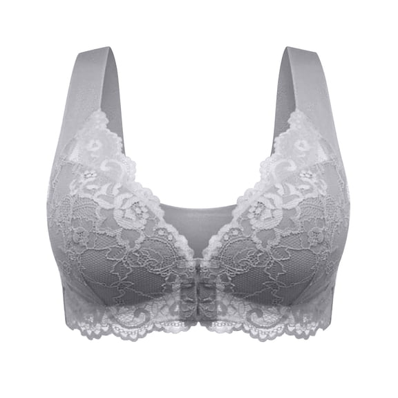 Sports Bra Women Back-Smoothing Bra Feature V-Neck Balconette Bra Style W-964 Gray 5XL