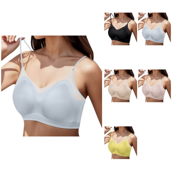 Sports Bra for Women Comfortable Bras for Women Front Closure Floral Lace Bra Full Coverage Wireless Bralette for Women Soft Breathable Comfort Support Everyday T-Shirt Underwire-Free Wear