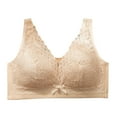thumbnail image 1 of Sports Bra Women Full-Coverage Bra Feature V-Neck T-Shirt Bra Style W-1296 Beige XL, 1 of 8