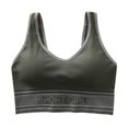 thumbnail image 1 of Sports Bra for Women Girls 1 Bra V Neck Cami Padded Seamless Bralette Sleeping Bras Push Up Tank Underwear V-Neck Push-up Bra Hook and Eye Closure Strapless Bra Style Y-276 , Green-b One Size, 1 of 3