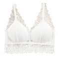 thumbnail image 1 of Sports Bra for Women Girls Lingerie Lace Chest Tube Backless Bra Camisole Base Underwear V-Neck Seamless Bra Feature Hook and Eye Closure T-Shirt Bra Style Y-111 , White one size, 1 of 2