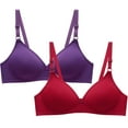 thumbnail image 1 of Sports Bra Women No Underwire Bra Feature V-Neck Training Bra Style W-224 Purple L, 1 of 5