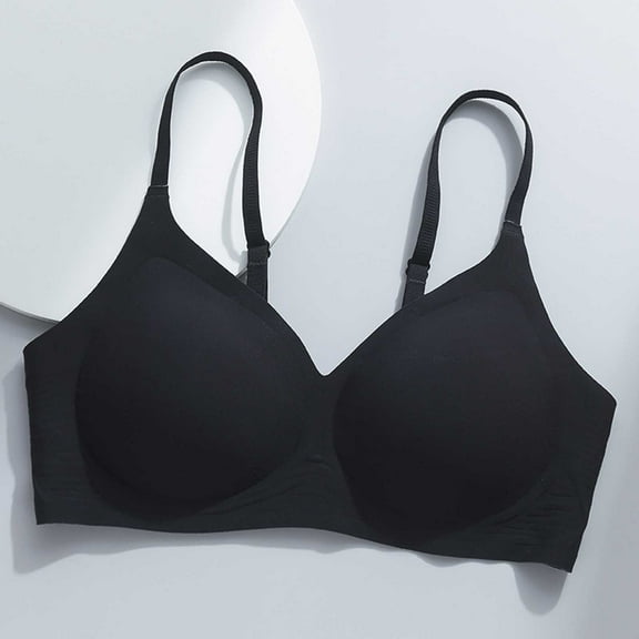 Sports Bra for Women Plus Size Women's Thin Comfortable Breathable Soft-Supported Sag-Proof Steel-Free and Seamless Underwear Daily Bra Black M