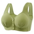 thumbnail image 1 of Sports Bra Women Sexy Lace Front Button Shaping Cup Adjustable Shoulder Strap Large Size Bra,Green Nylon Underwear 42, 1 of 8