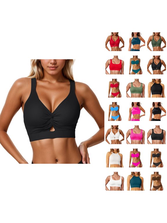 Sports Bra Women Swimsuit Bathing Bra Bikini Top Neck Swimwear